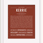 Kerrie | Name Art Print