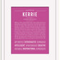 Kerrie | Name Art Print