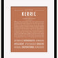Kerrie | Name Art Print