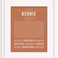 Kerrie | Name Art Print