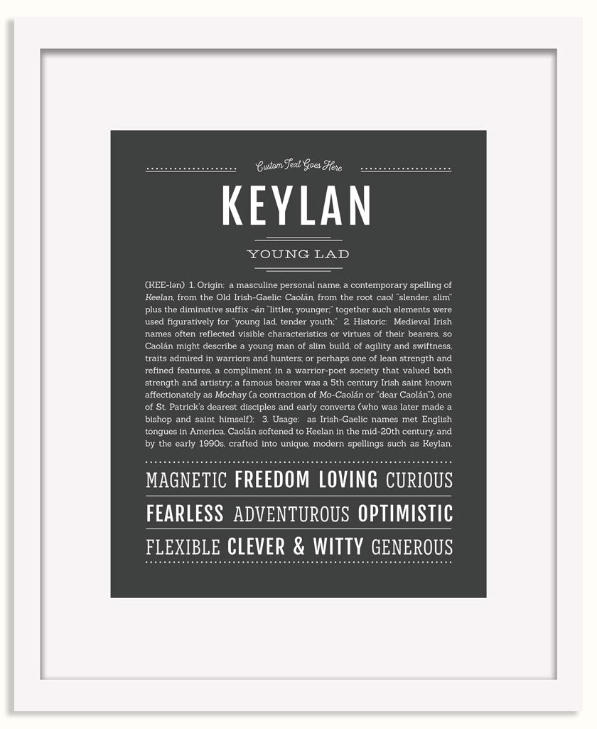 Frame Options | Charcoal Gray | White Frame, Matted
