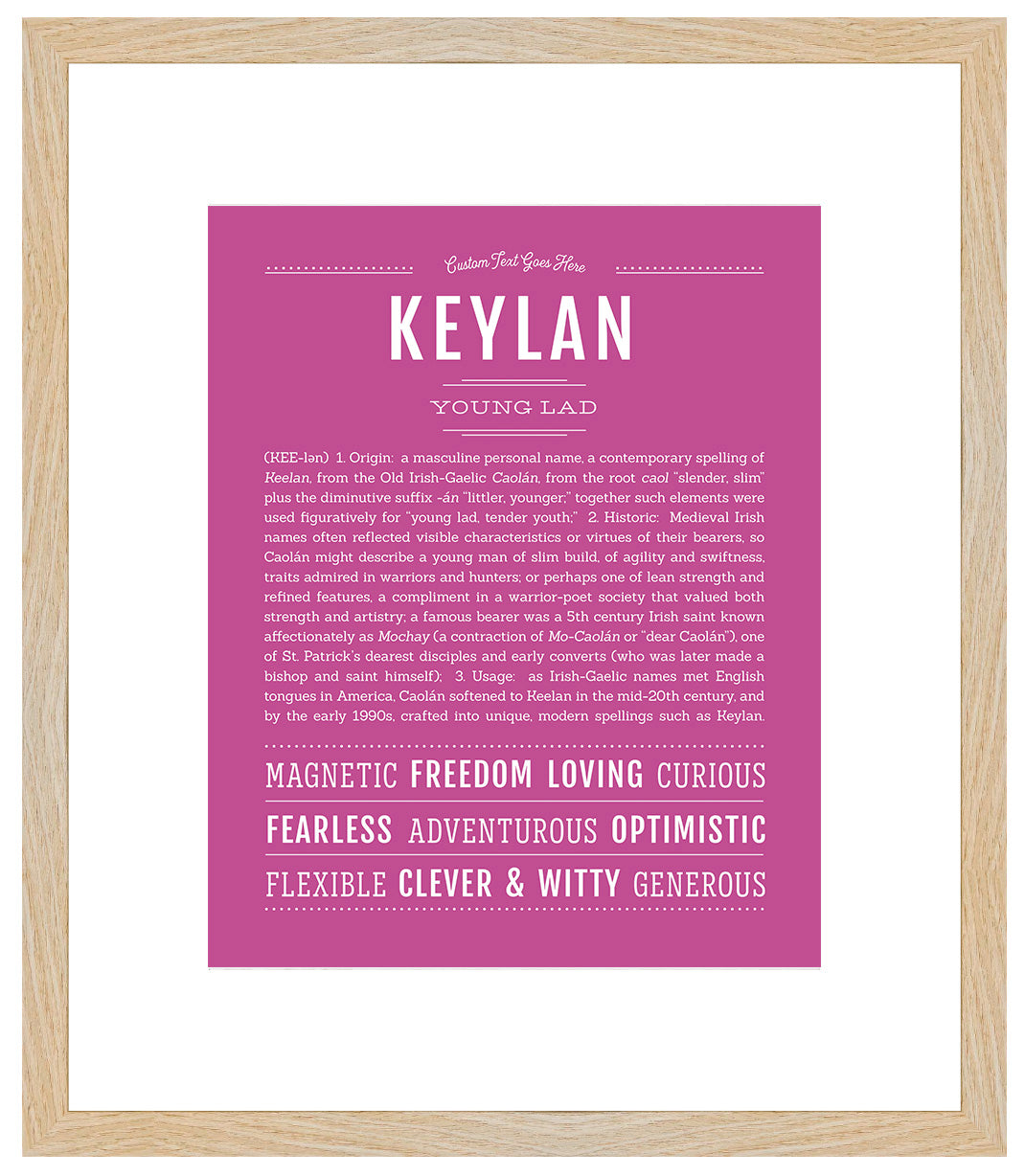 Frame Options | Dark Pink | Maple Frame, Matted