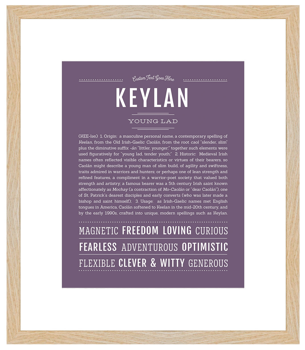 Frame Options | Deep Purple | Maple Frame, Matted