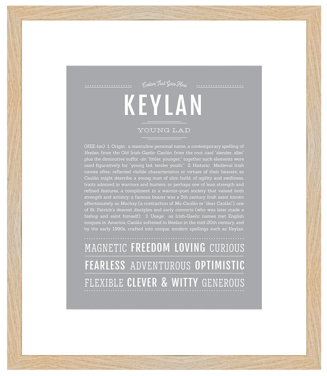 Frame Options | Light Gray | Maple Frame, Matted
