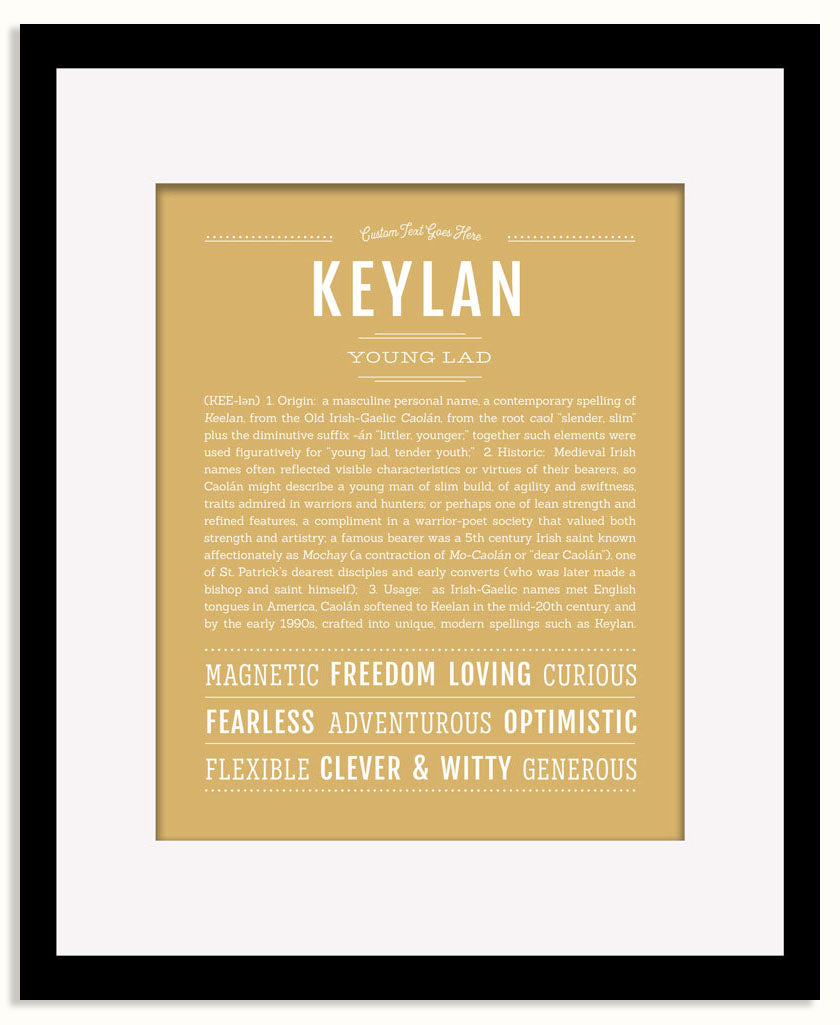 Frame Options | Matte Gold | Black Frame, Matted