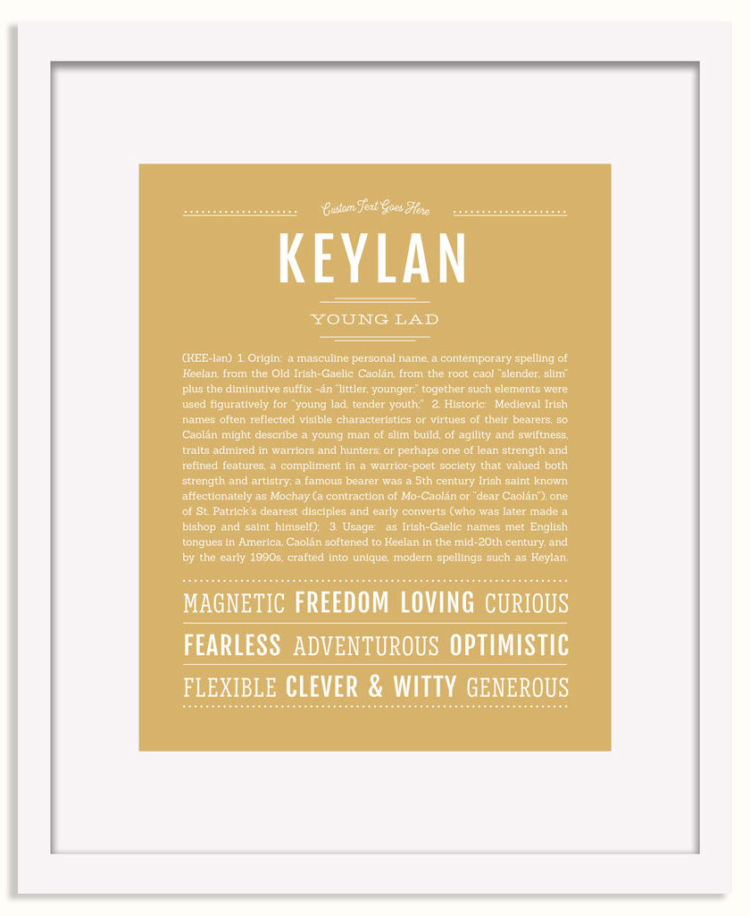 Frame Options | Matte Gold | White Frame, Matted