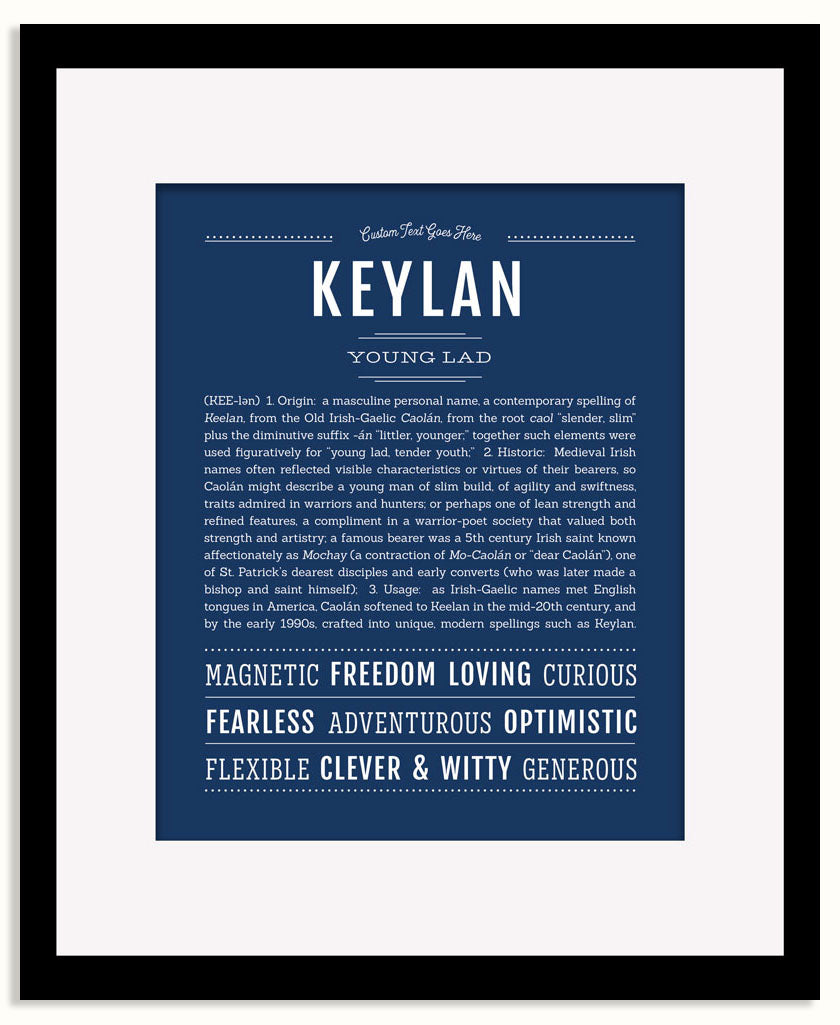 Frame Options | Midnight Blue | Black Frame, Matted