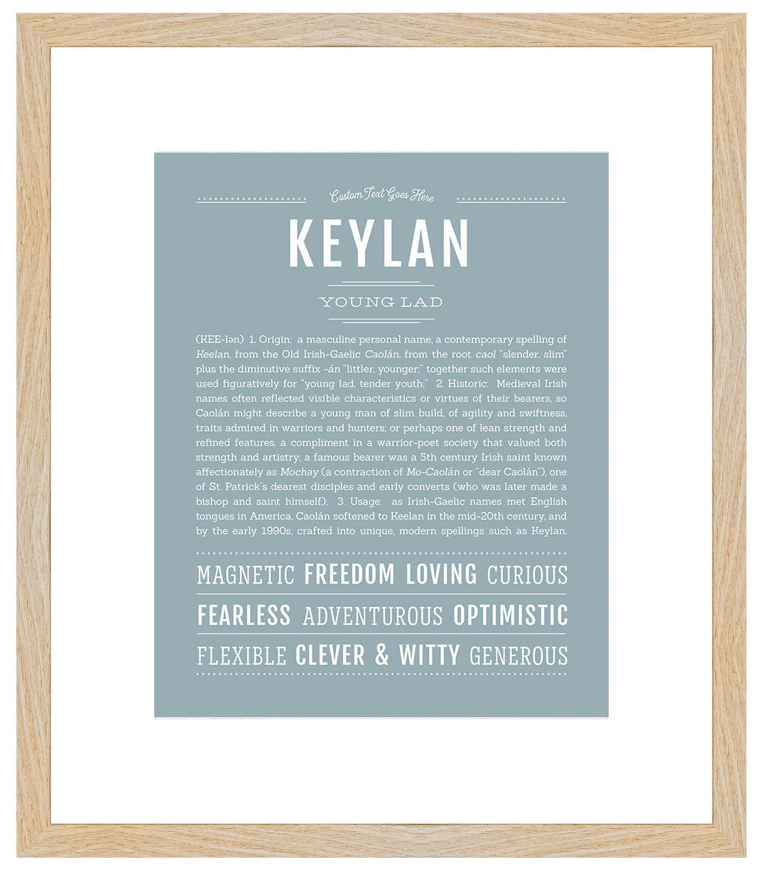 Frame Options | Powder Blue | Maple Frame, Matted