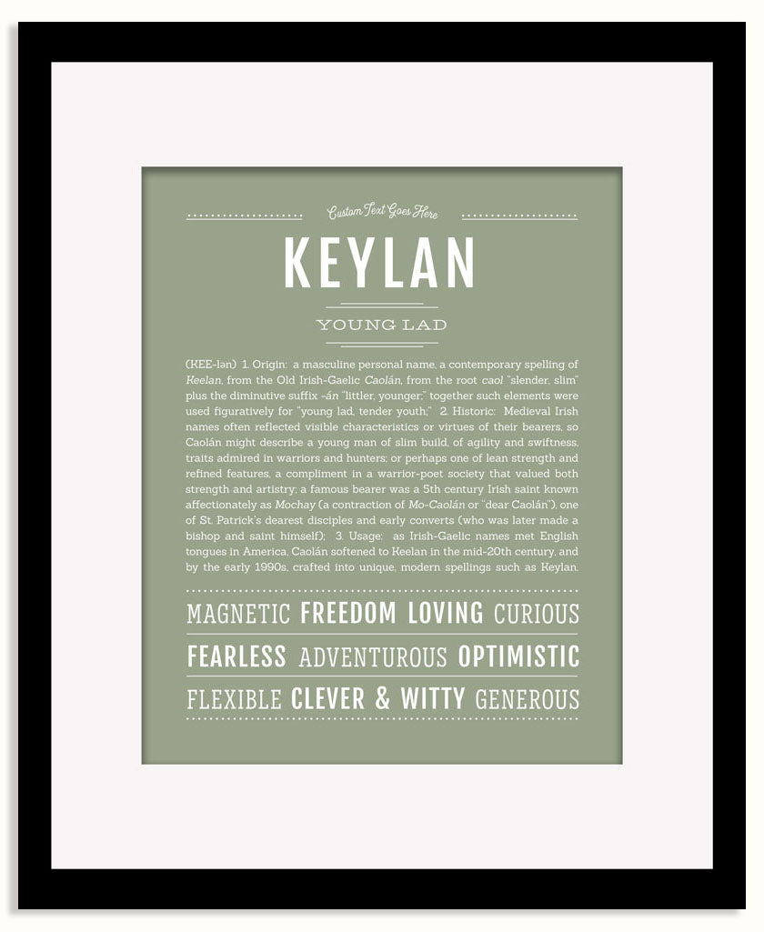 Frame Options | Sage | Black Frame, Matted