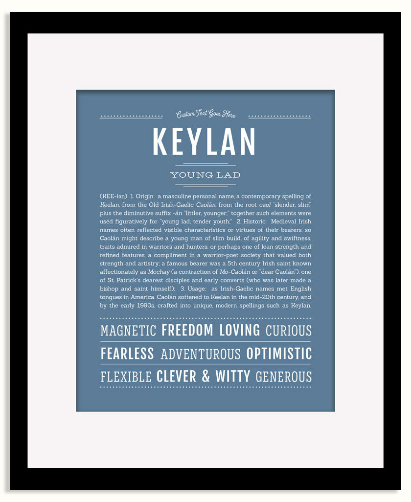 Frame Options | Steele Blue | Black Frame, Matted
