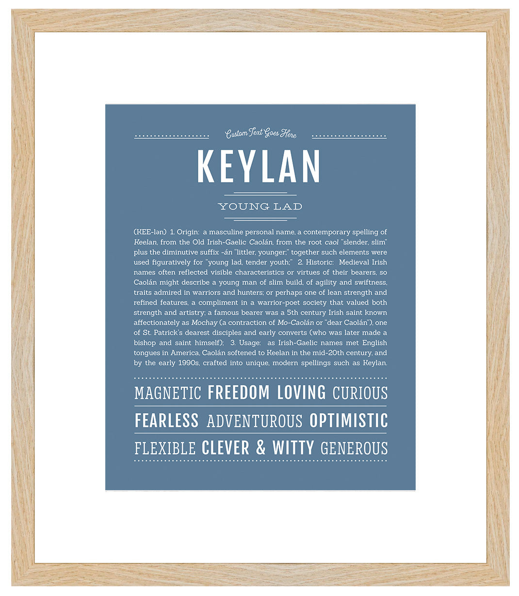 Frame Options | Steele Blue | Maple Frame, Matted