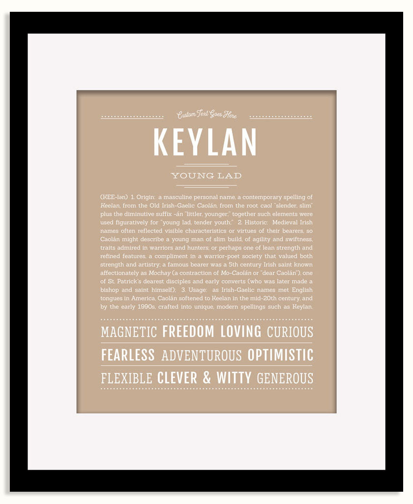 Frame Options | Tan | Black Frame, Matted