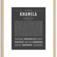 Khamila | Name Art Print