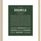 Khamila | Name Art Print