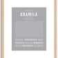 Khamila | Name Art Print