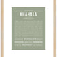 Khamila | Name Art Print