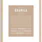 Khamila | Name Art Print