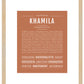 Khamila | Name Art Print