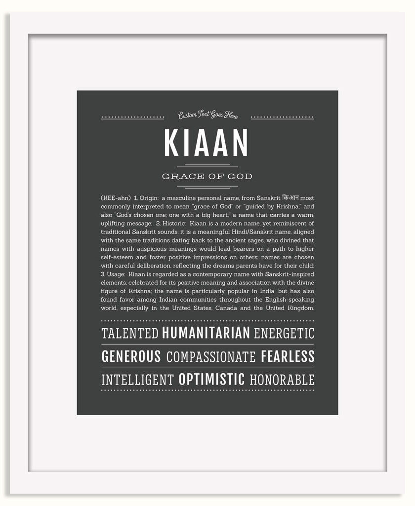Frame Options | Charcoal Gray | White Frame, Matted