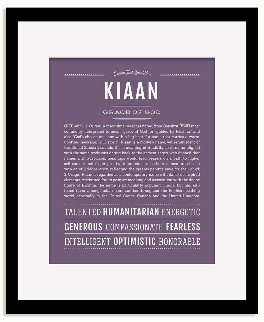 Frame Options | Deep Purple | Black Frame, Matted