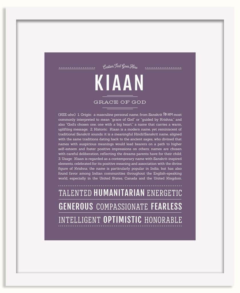 Frame Options | Deep Purple | White Frame, Matted