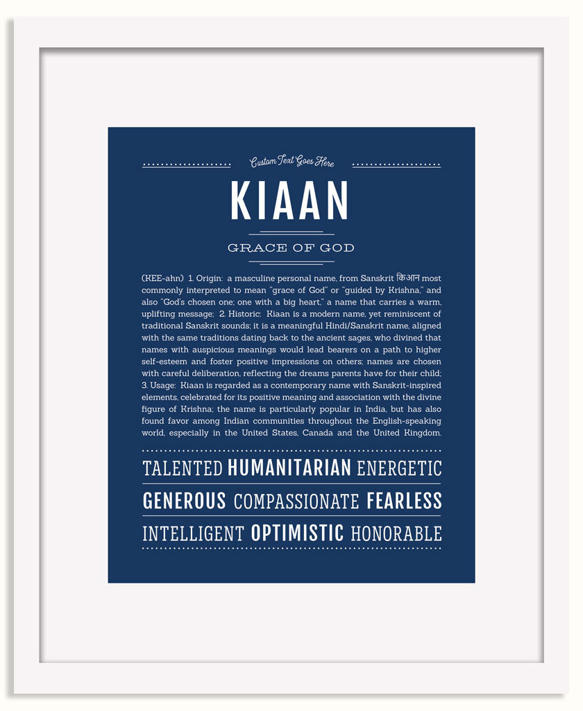 Frame Options | Midnight Blue | White Frame, Matted