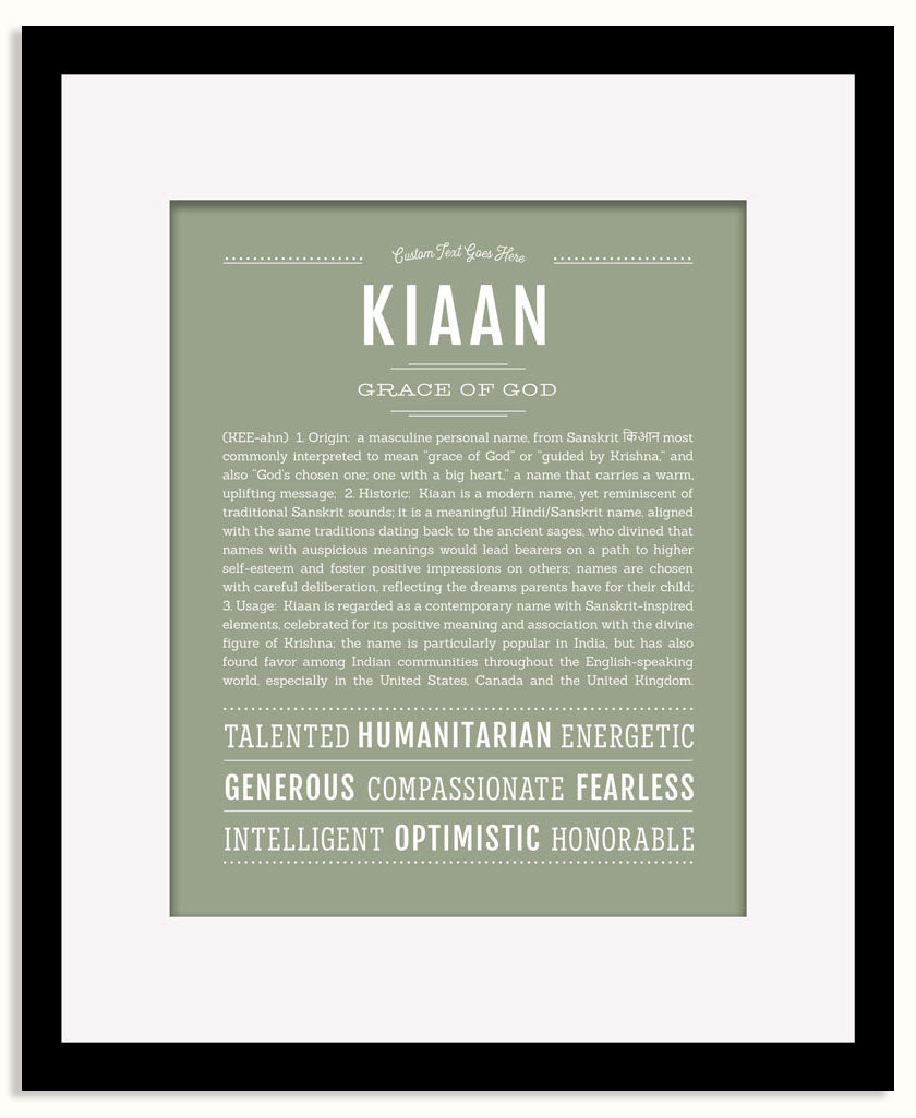 Frame Options | Sage | Black Frame, Matted
