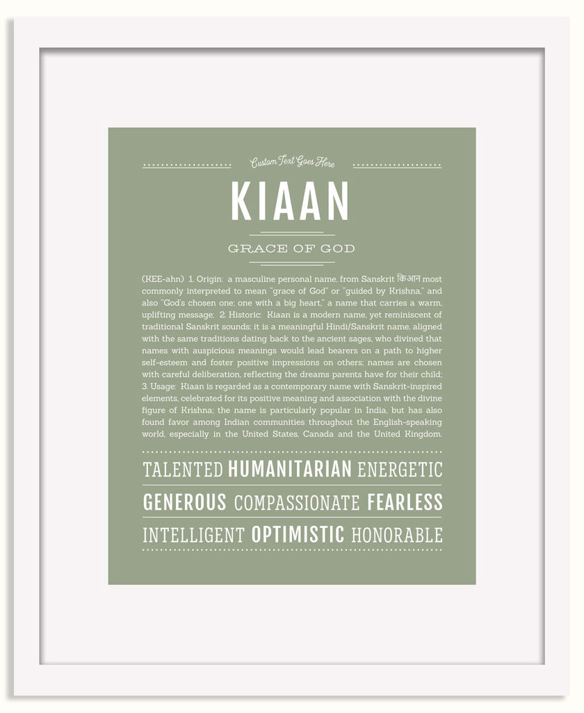 Frame Options | Sage | White Frame, Matted