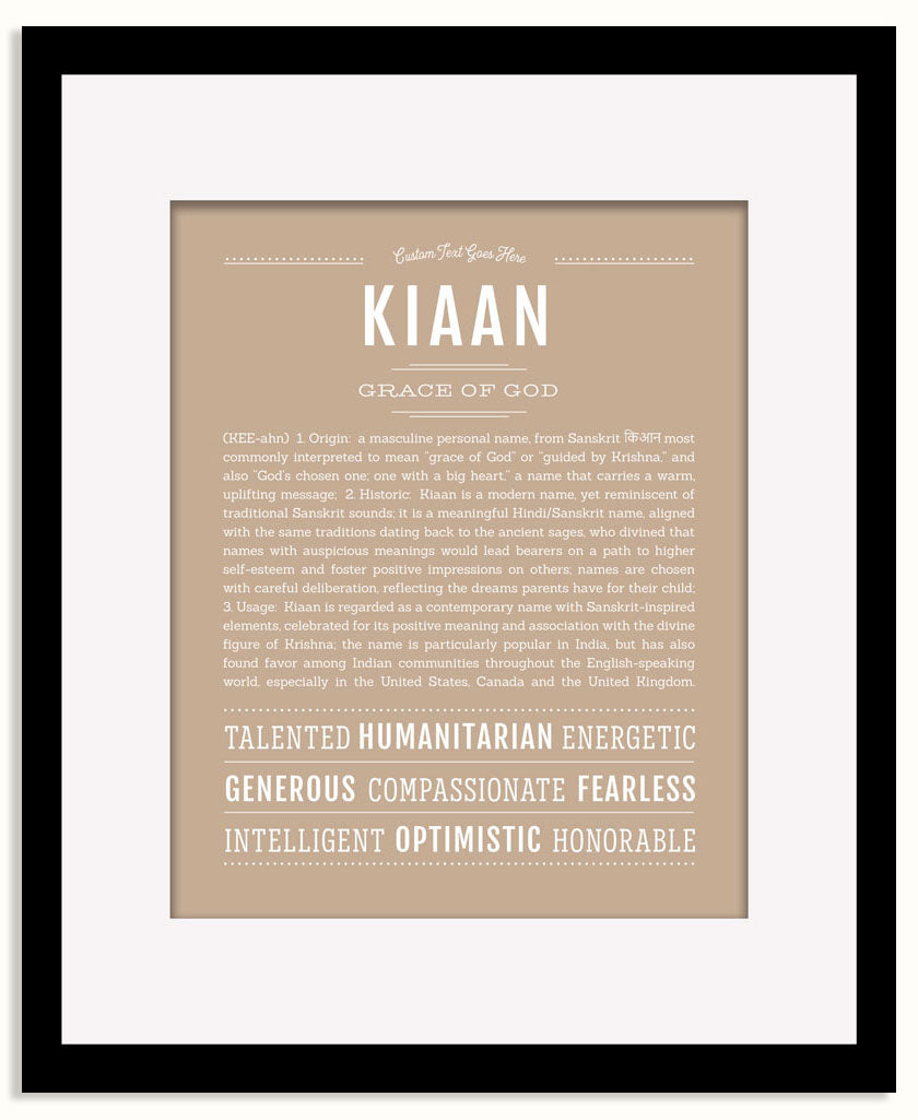 Frame Options | Tan | Black Frame, Matted