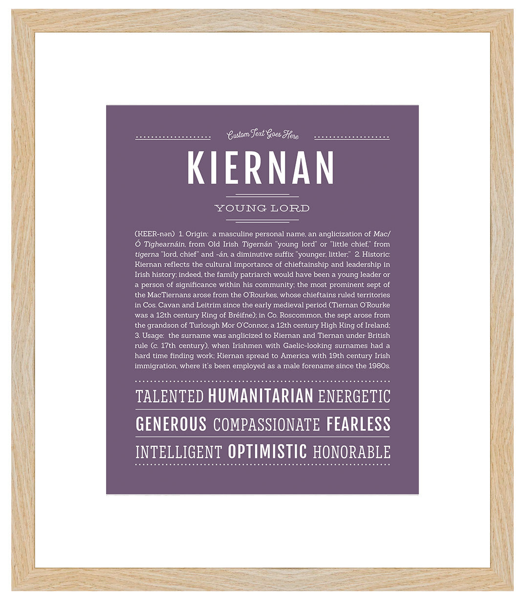 Frame Options | Deep Purple | Maple Frame, Matted