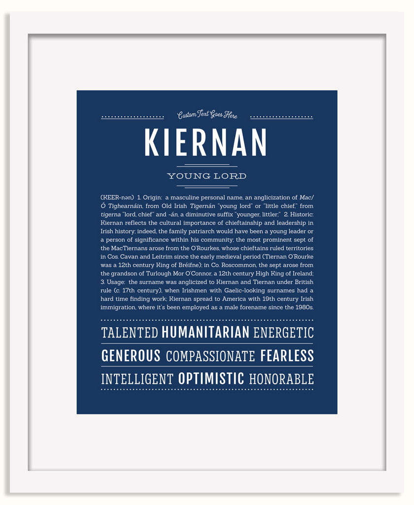 Frame Options | Midnight Blue | White Frame, Matted
