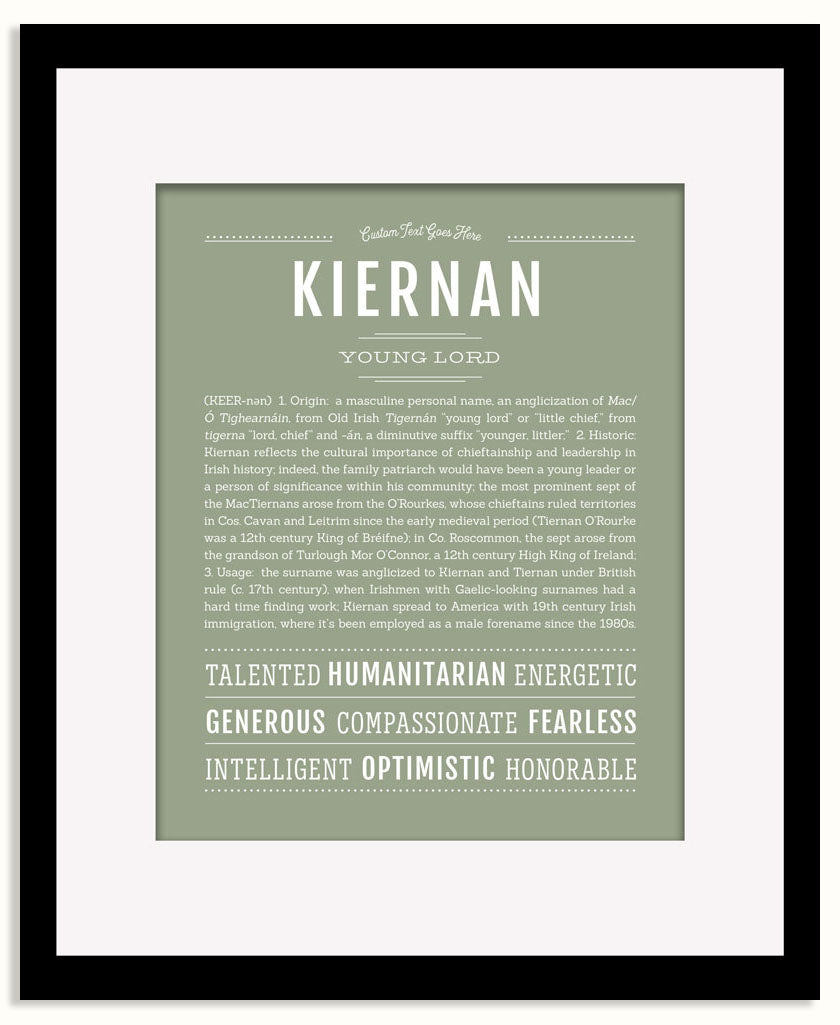 Frame Options | Sage | Black Frame, Matted