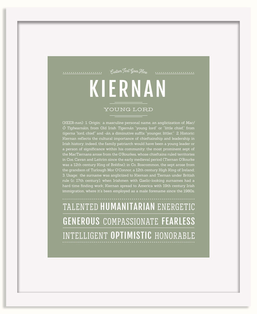 Frame Options | Sage | White Frame, Matted