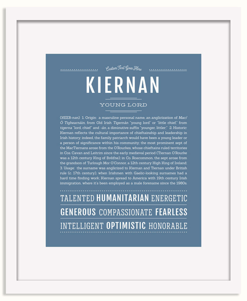 Frame Options | Steele Blue | White Frame, Matted