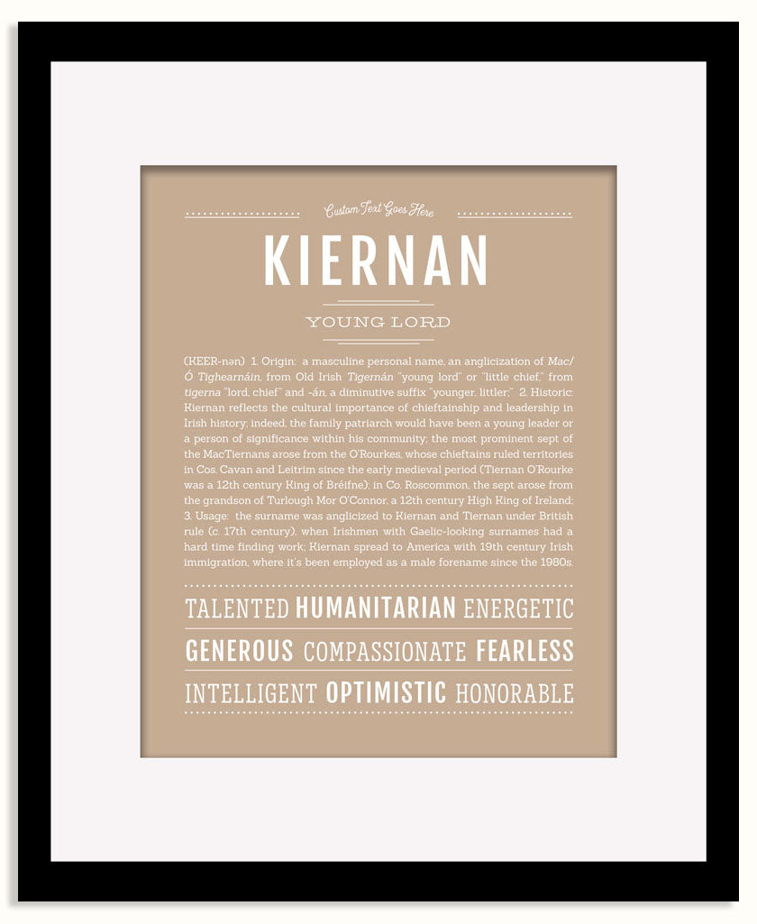 Frame Options | Tan | Black Frame, Matted