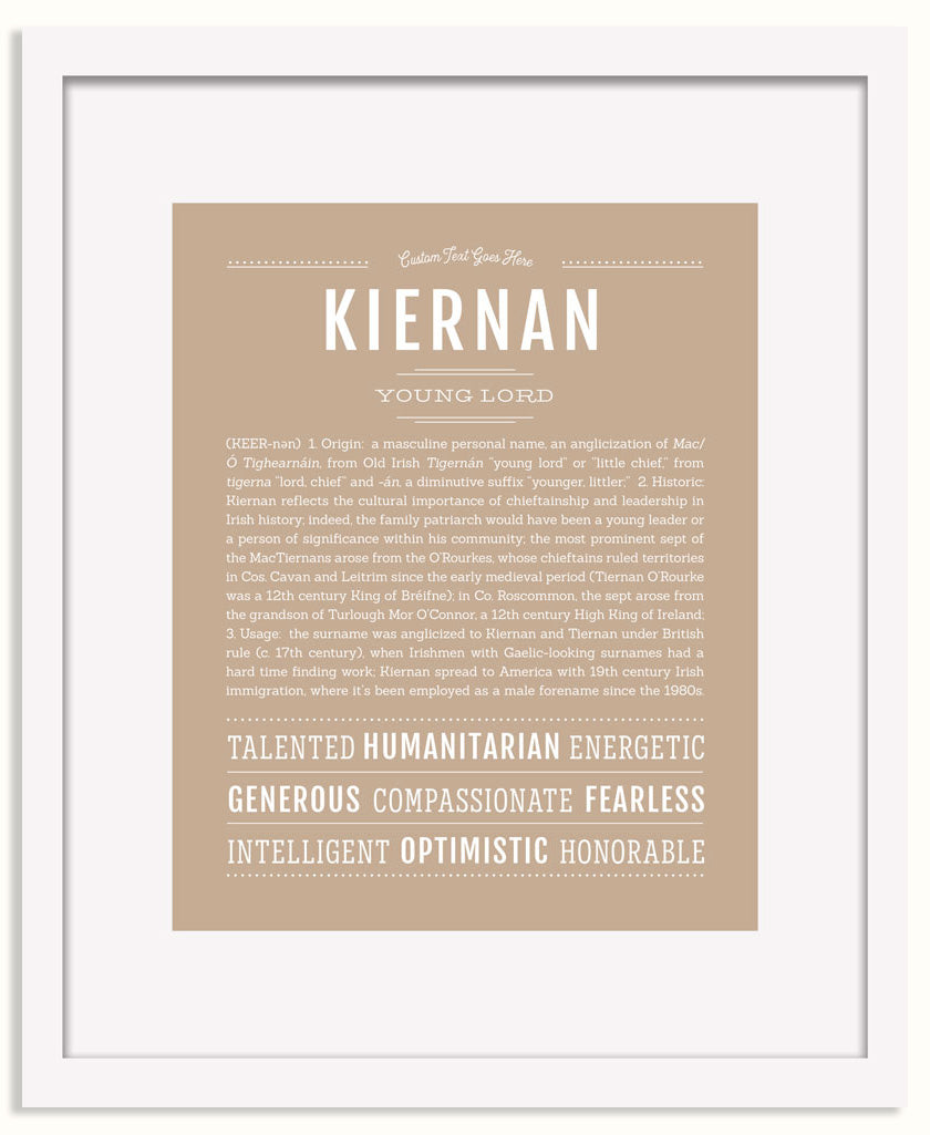 Frame Options | Tan | White Frame, Matted