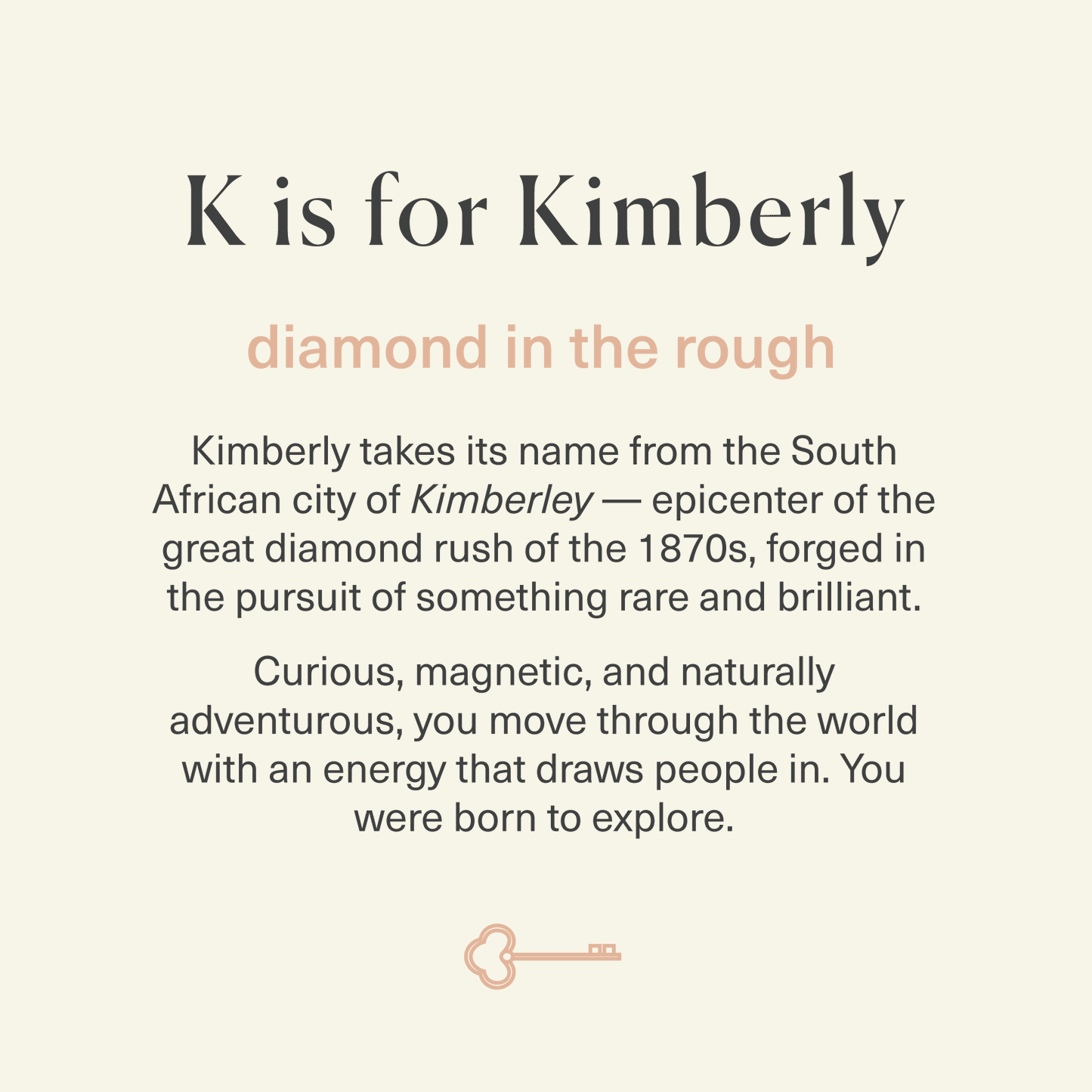 Kimberly Name Stories keepsake card