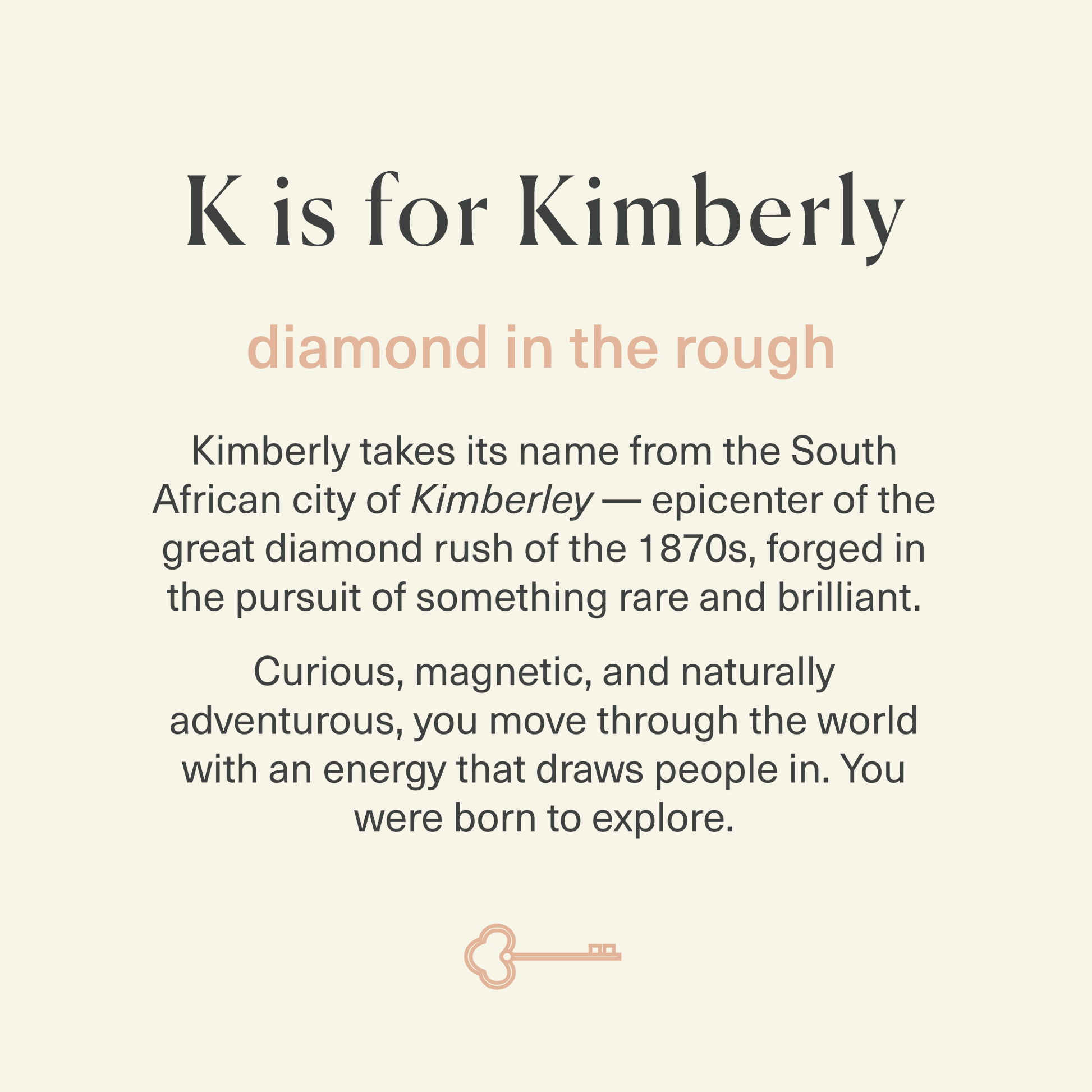 Kimberly Name Stories keepsake card