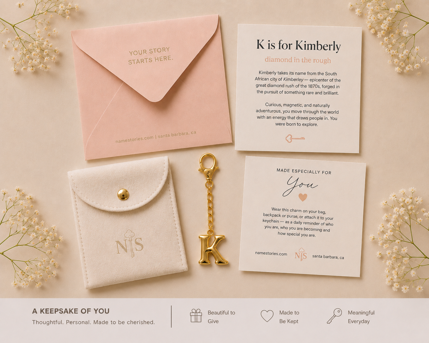 Kimberly bag charm gift set