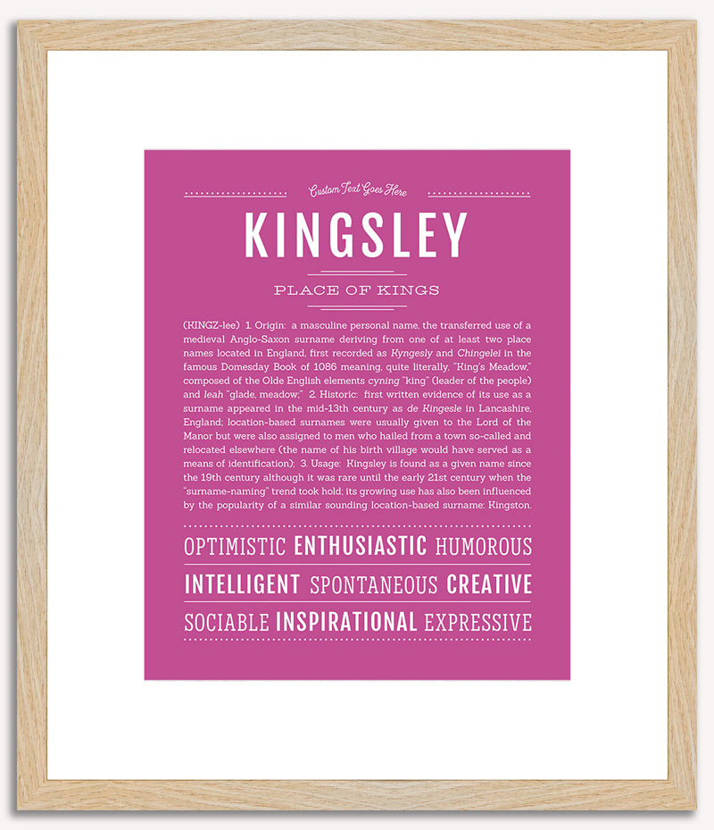 Kingsley | Name Art Print