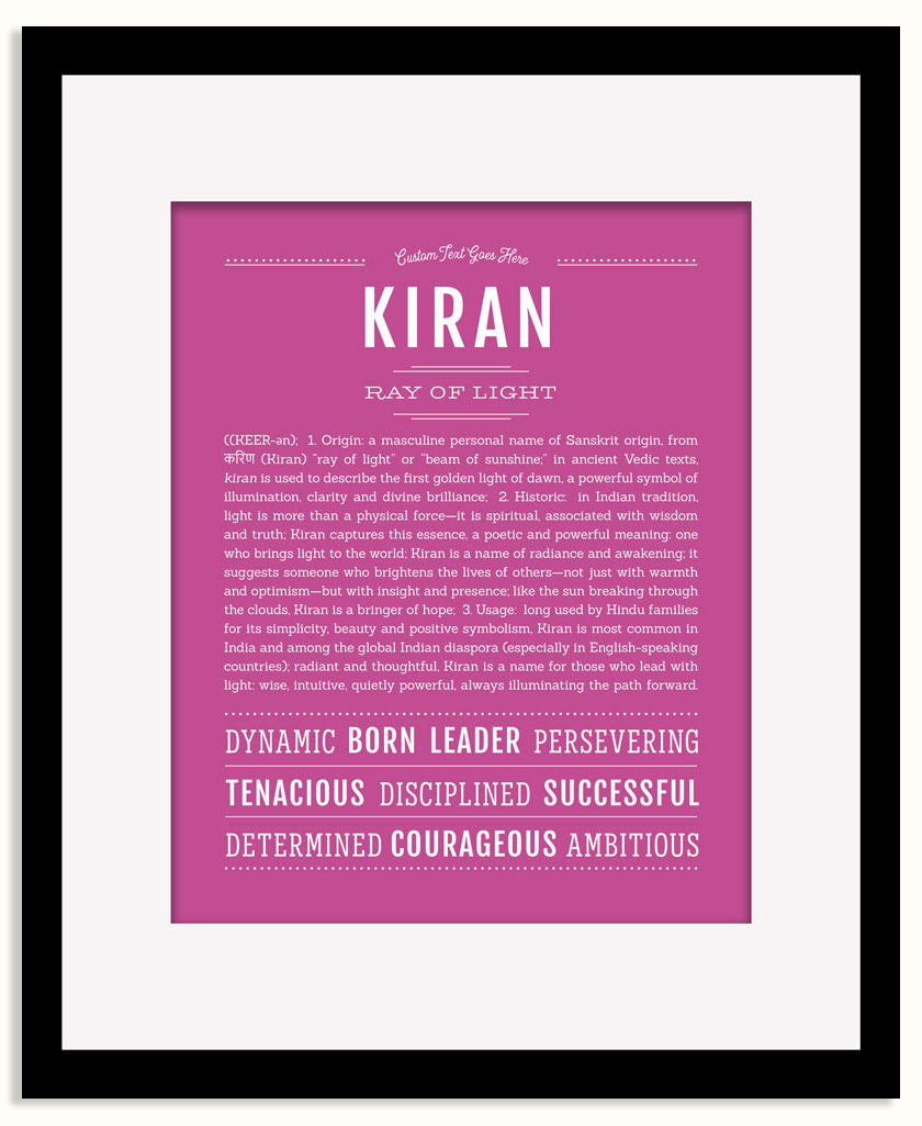 Frame Options | Dark Pink | Black Frame, Matted
