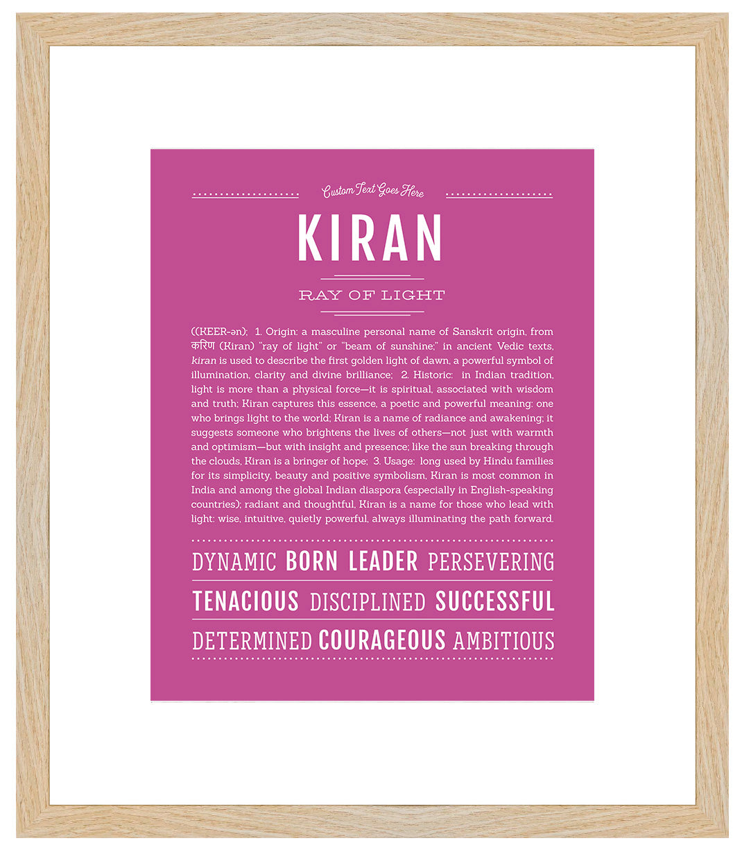 Frame Options | Dark Pink | Maple Frame, Matted