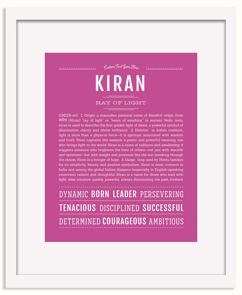 Frame Options | Dark Pink | White Frame, Matted