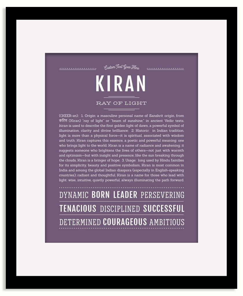 Frame Options | Deep Purple | Black Frame, Matted
