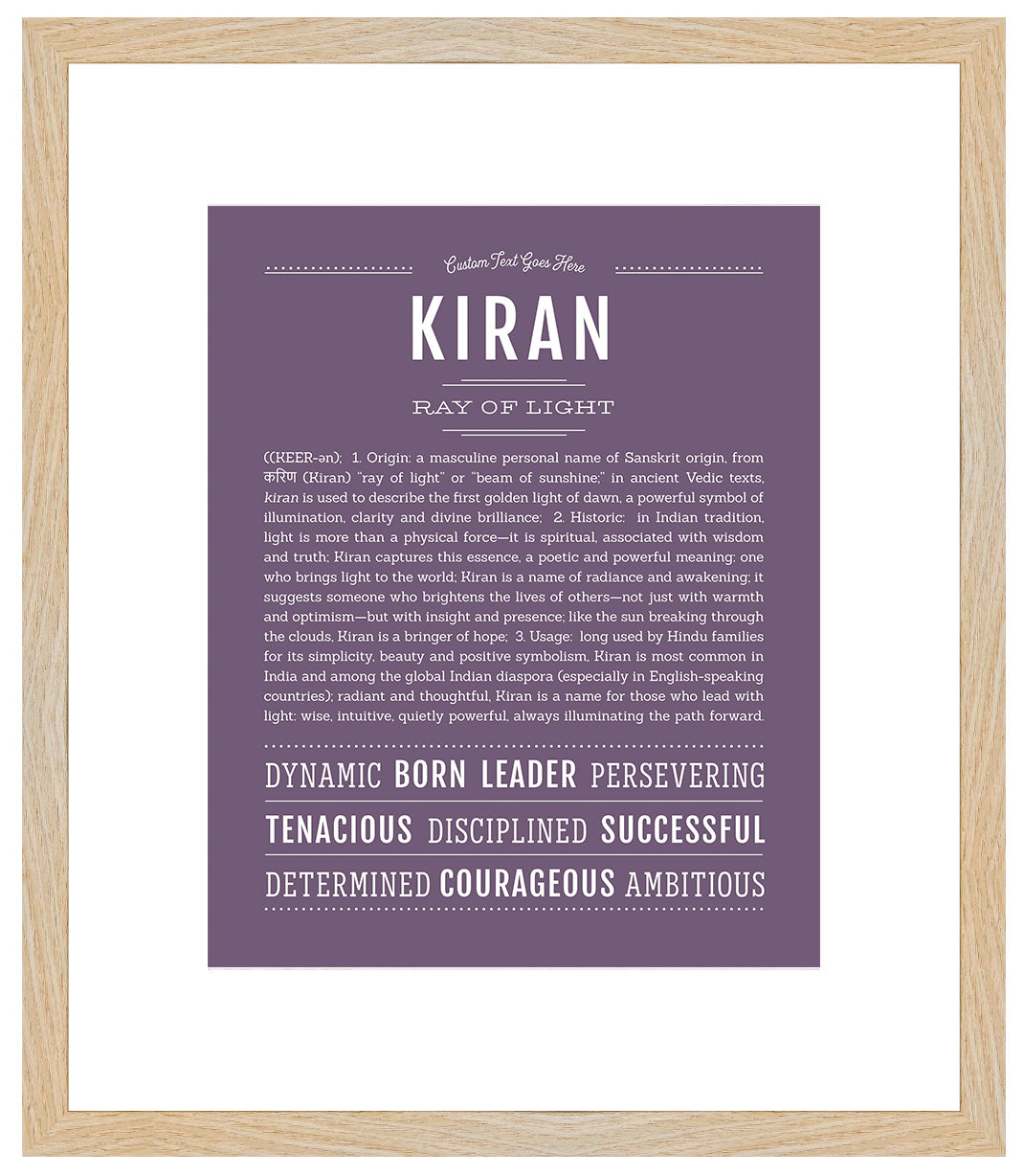 Frame Options | Deep Purple | Maple Frame, Matted