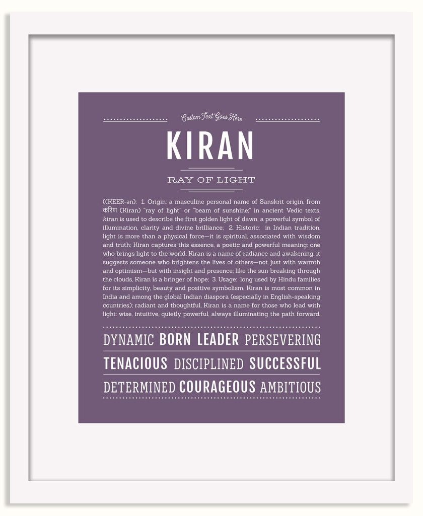 Frame Options | Deep Purple | White Frame, Matted