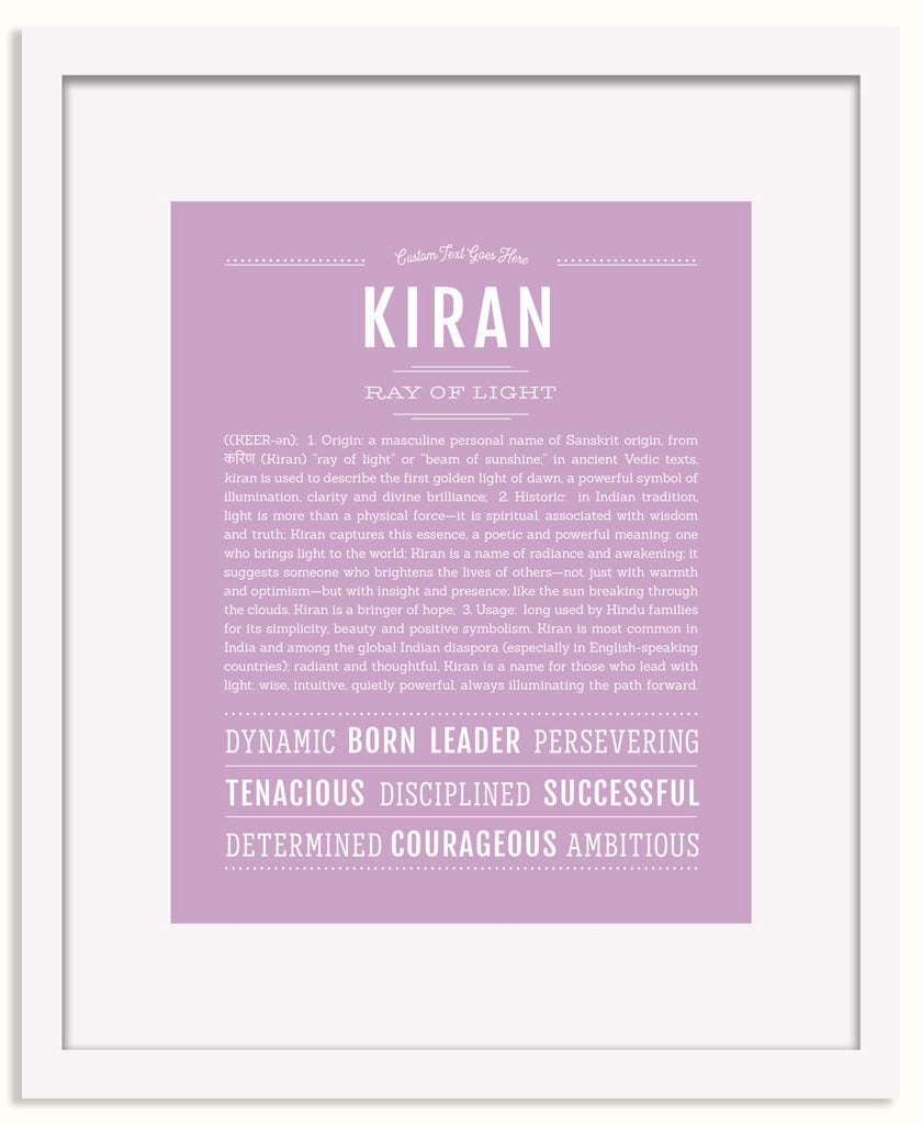 Frame Options | Lilac | White Frame, Matted