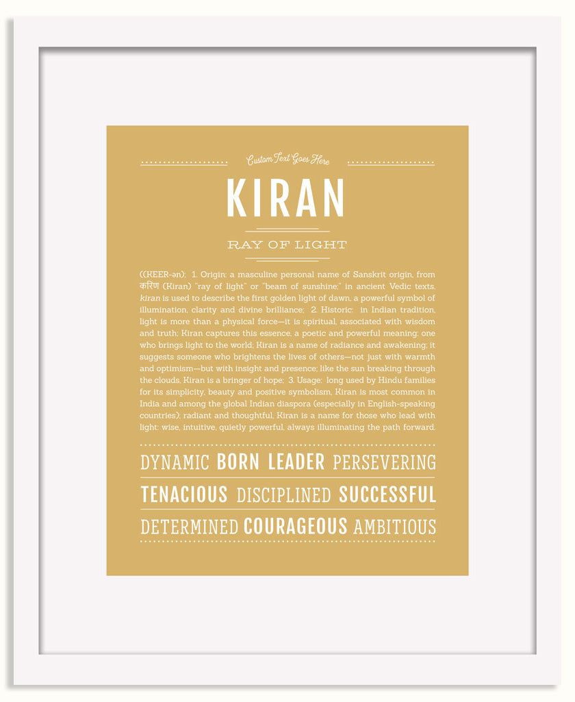 Frame Options | Matte Gold | White Frame, Matted
