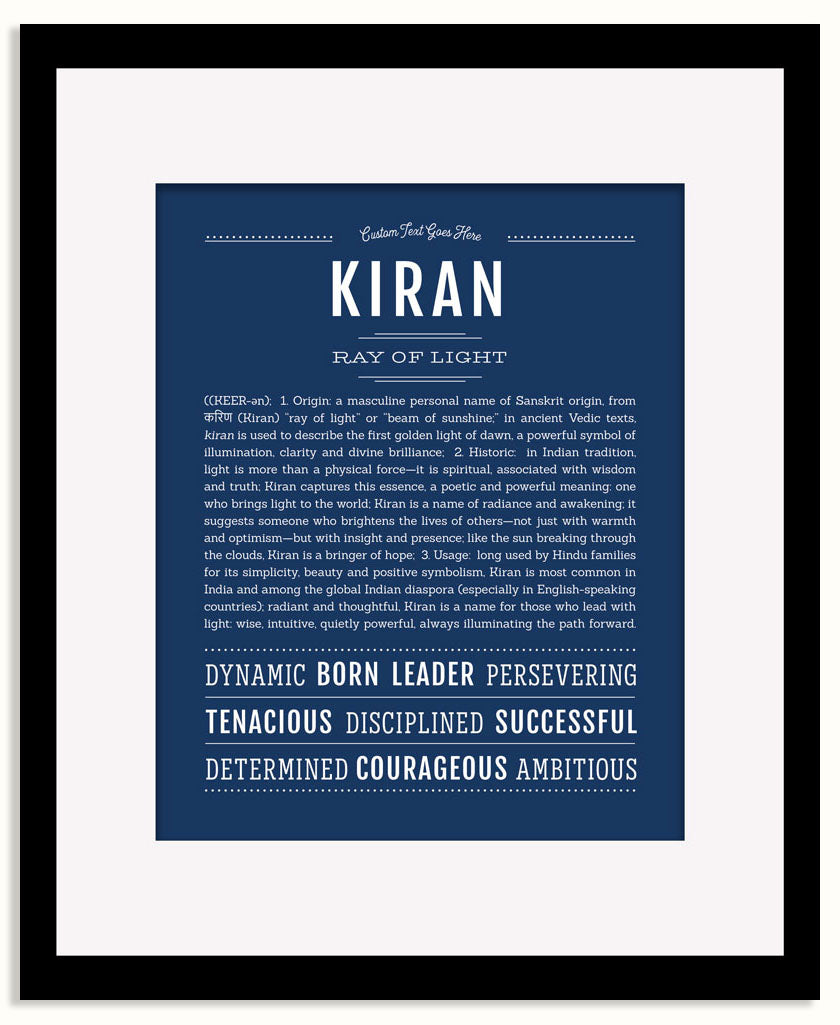 Frame Options | Midnight Blue | Black Frame, Matted