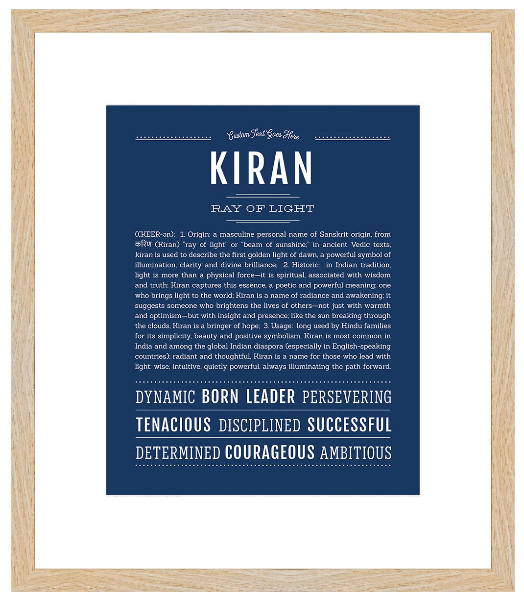 Frame Options | Midnight Blue | Maple Frame, Matted